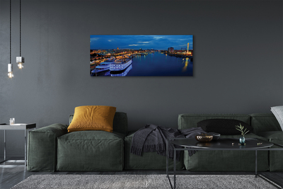 Quadro su tela Ship Sea City di notte Paradiso