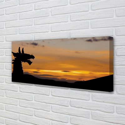 Quadro su tela Dragon Sunset Heaven