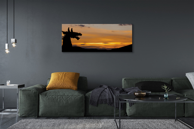 Quadro su tela Dragon Sunset Heaven