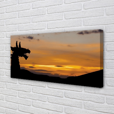 Quadro su tela Dragon Sunset Heaven