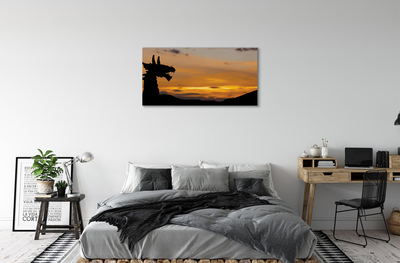 Quadro su tela Dragon Sunset Heaven