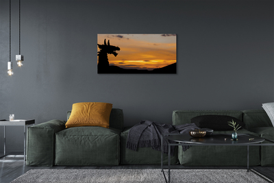 Quadro su tela Dragon Sunset Heaven