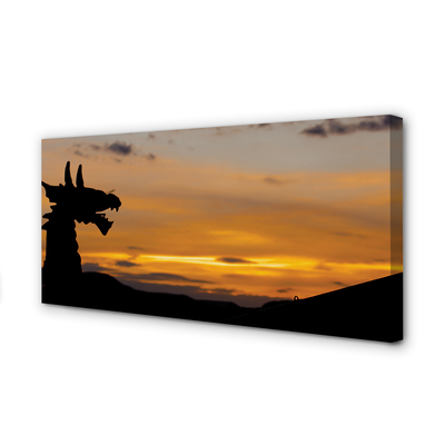 Quadro su tela Dragon Sunset Heaven