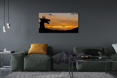 Quadro su tela Dragon Sunset Heaven