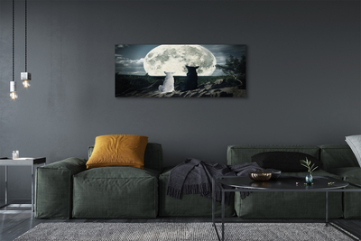 Quadro su tela Wolves Moon Forest