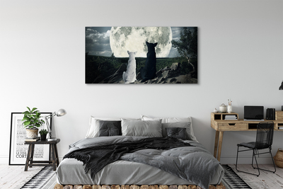 Quadro su tela Wolves Moon Forest