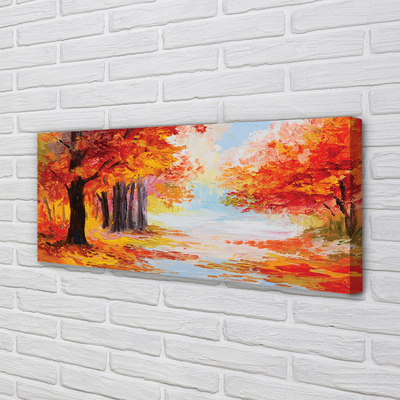 Quadro su tela Foglie di alberi autunnali