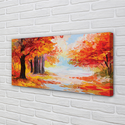 Quadro su tela Foglie di alberi autunnali