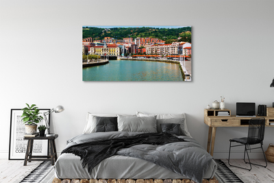 Quadro su tela Spagna, la città di Mountain River