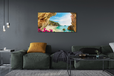 Quadro stampa su tela Fiori delle scogliere della Grecia Coast