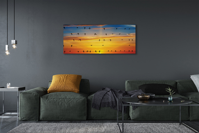 Quadro su tela Uccelli sul tramonto delle corde