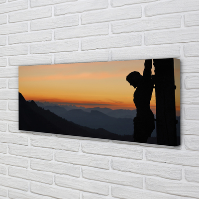 Quadro su tela Crocifisso Gesù Sunset