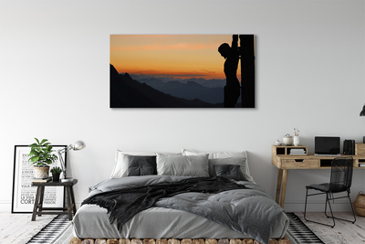 Quadro su tela Crocifisso Gesù Sunset