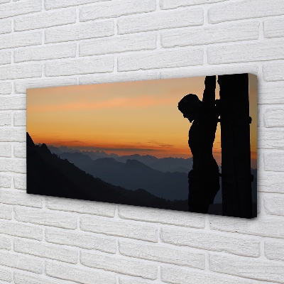 Quadro su tela Crocifisso Gesù Sunset