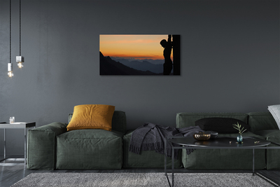 Quadro su tela Crocifisso Gesù Sunset