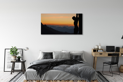 Quadro su tela Crocifisso Gesù Sunset