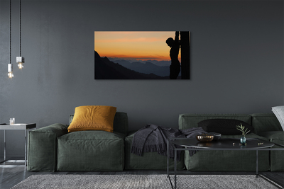 Quadro su tela Crocifisso Gesù Sunset