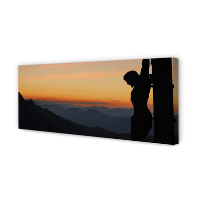 Quadro su tela Crocifisso Gesù Sunset