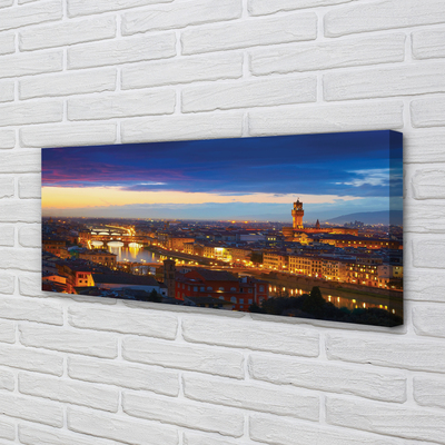 Foto quadro su tela Italia Panorama Night Bridges