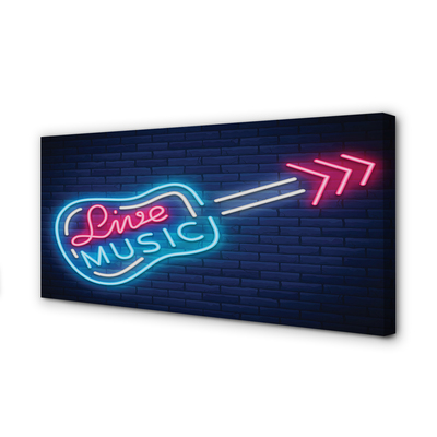 Quadro su tela Iscrizione per chitarra neon