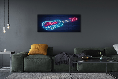 Quadro su tela Iscrizione per chitarra neon