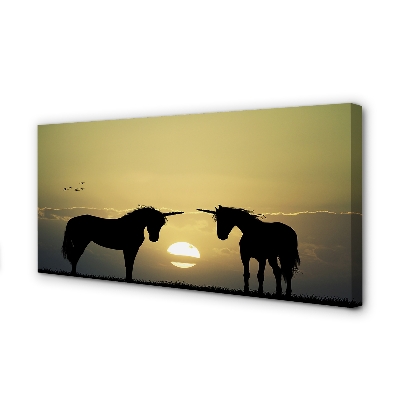 Quadro su tela Sunness Field of unicorns