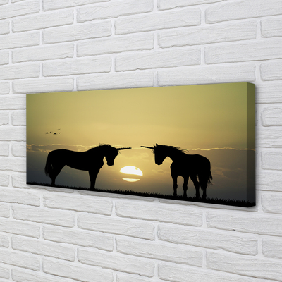 Quadro su tela Sunness Field of unicorns