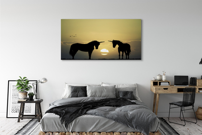 Quadro su tela Sunness Field of unicorns