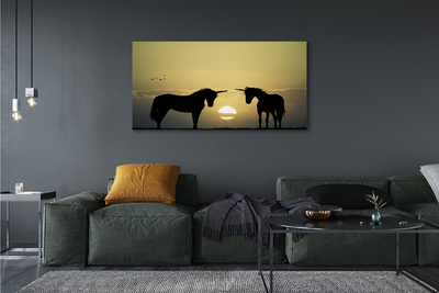 Quadro su tela Sunness Field of unicorns