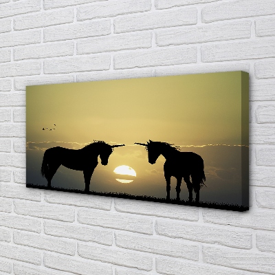 Quadro su tela Sunness Field of unicorns