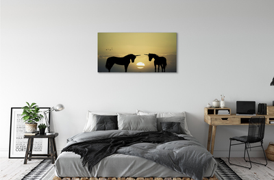 Quadro su tela Sunness Field of unicorns