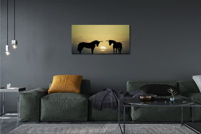 Quadro su tela Sunness Field of unicorns