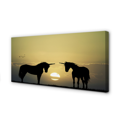 Quadro su tela Sunness Field of unicorns