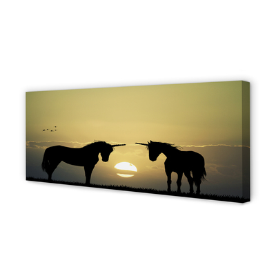 Quadro su tela Sunness Field of unicorns