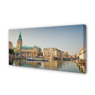 Quadro su tela Cattedrale del fiume Germania Amburgo