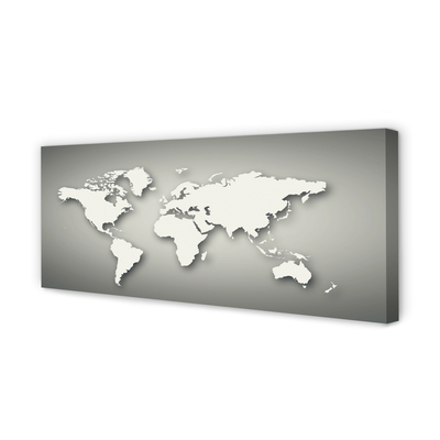 Quadro su tela Mappa bianca di sfondo grigio
