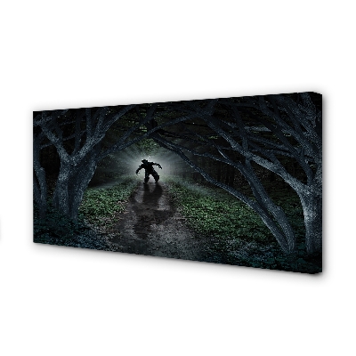 Quadro su tela Forma della foresta oscura di un albero