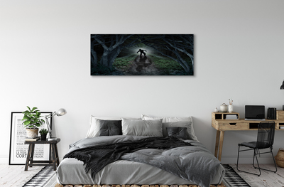 Quadro su tela Forma della foresta oscura di un albero