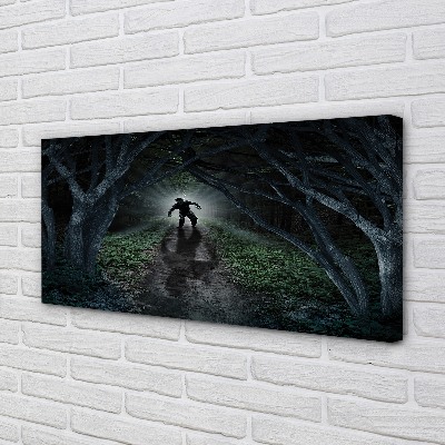 Quadro su tela Forma della foresta oscura di un albero