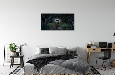 Quadro su tela Forma della foresta oscura di un albero