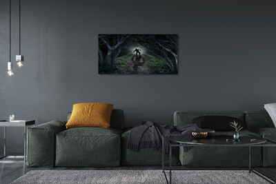 Quadro su tela Forma della foresta oscura di un albero