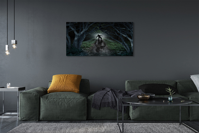 Quadro su tela Forma della foresta oscura di un albero