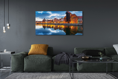 Quadro su tela Edifici del fiume Darńsk