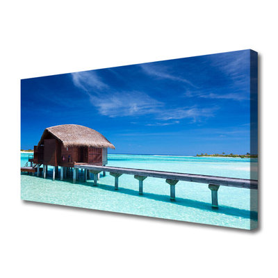 Quadro su tela Architettura della casa sulla spiaggia del mare