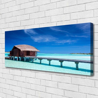 Quadro su tela Architettura della casa sulla spiaggia del mare