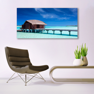 Quadro su tela Architettura della casa sulla spiaggia del mare