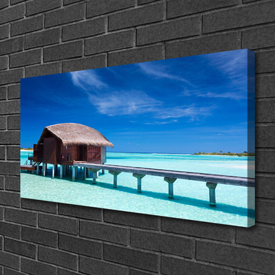Quadro su tela Architettura della casa sulla spiaggia del mare