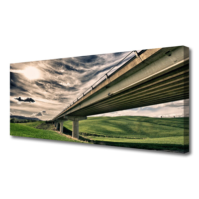 Quadro su tela Valle del ponte dell'autostrada