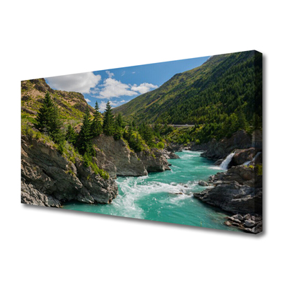 Foto quadro su tela Montagne del paesaggio del fiume