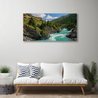 Foto quadro su tela Montagne del paesaggio del fiume